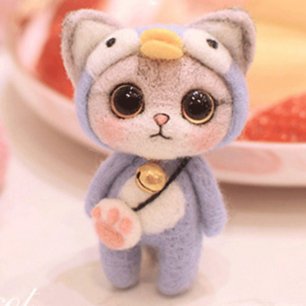 JARRED Móc Khóa Hình Mèo Bằng Len Dễ Thương DIY