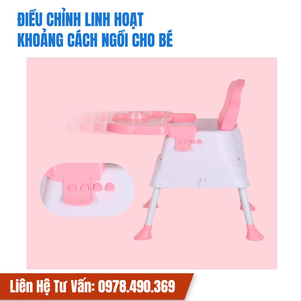 Ghế ăn dặm cho bé, điều chỉnh độ cao linh hoạt, gấp gọn dễ dàng tiện lợi