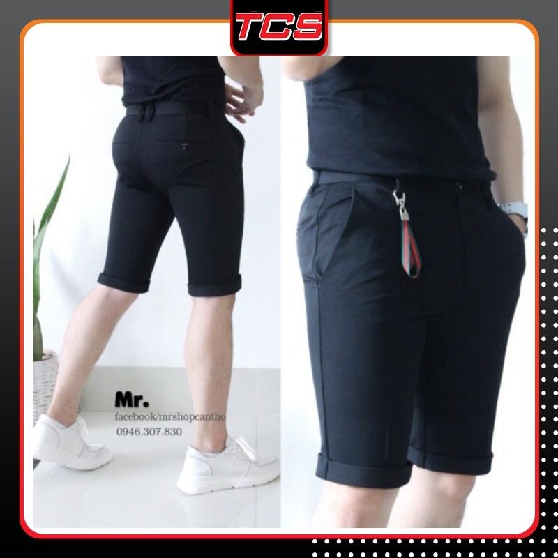 Quân short âu nam ,quần kaki nam đen hàn quốc phong cách thể thao TCS01