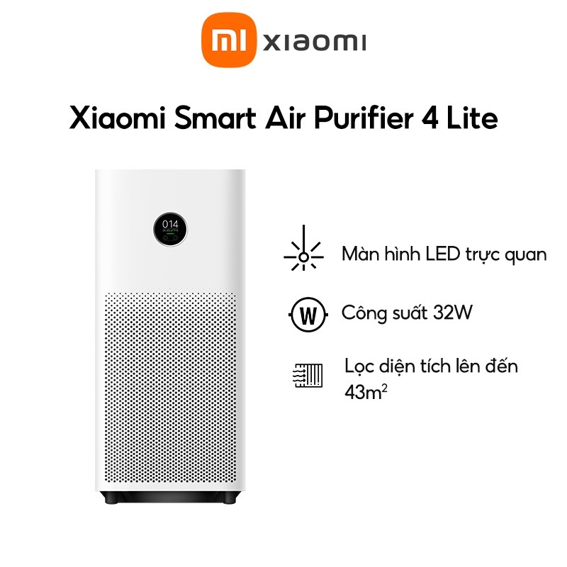 Máy lọc không khí Xiaomi Mi Air Purifier 4 Lite, 3H , 3C khử mùi, diệt khuẩn - Hàng chính hãng Mới 2022