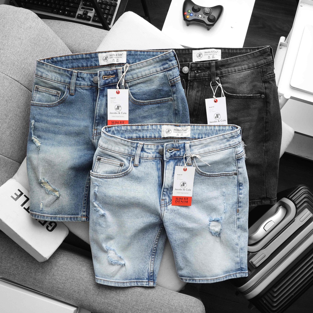 Short jean Nam rách cao cấp