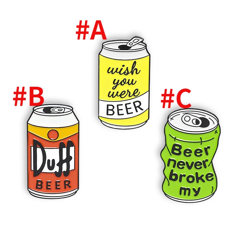 Ghim cài áo hình lon bia hoạt hình ngộ nghĩnh