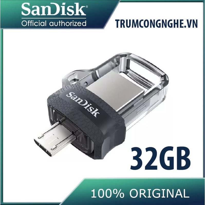 USB OTG 32GB SDisk Ultra Dual Drive M3.0 ( USB 2 Đầu)