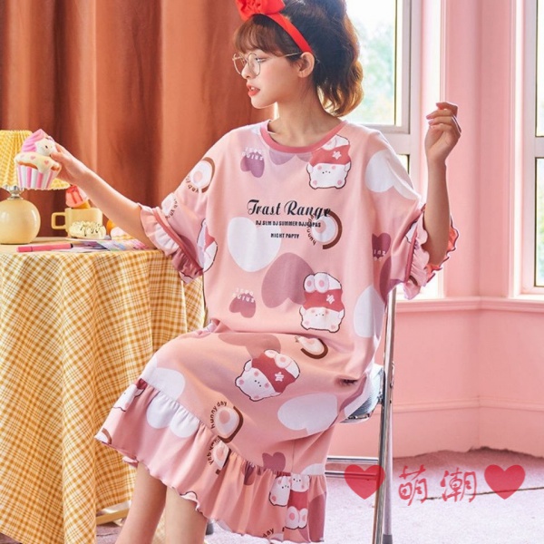 Đầm Ngủ Mùa Hè Kiểu Hàn Quốc Dễ Thương Xinh Xắn Cho Nữ Có Size M-4Xl | BigBuy360 - bigbuy360.vn