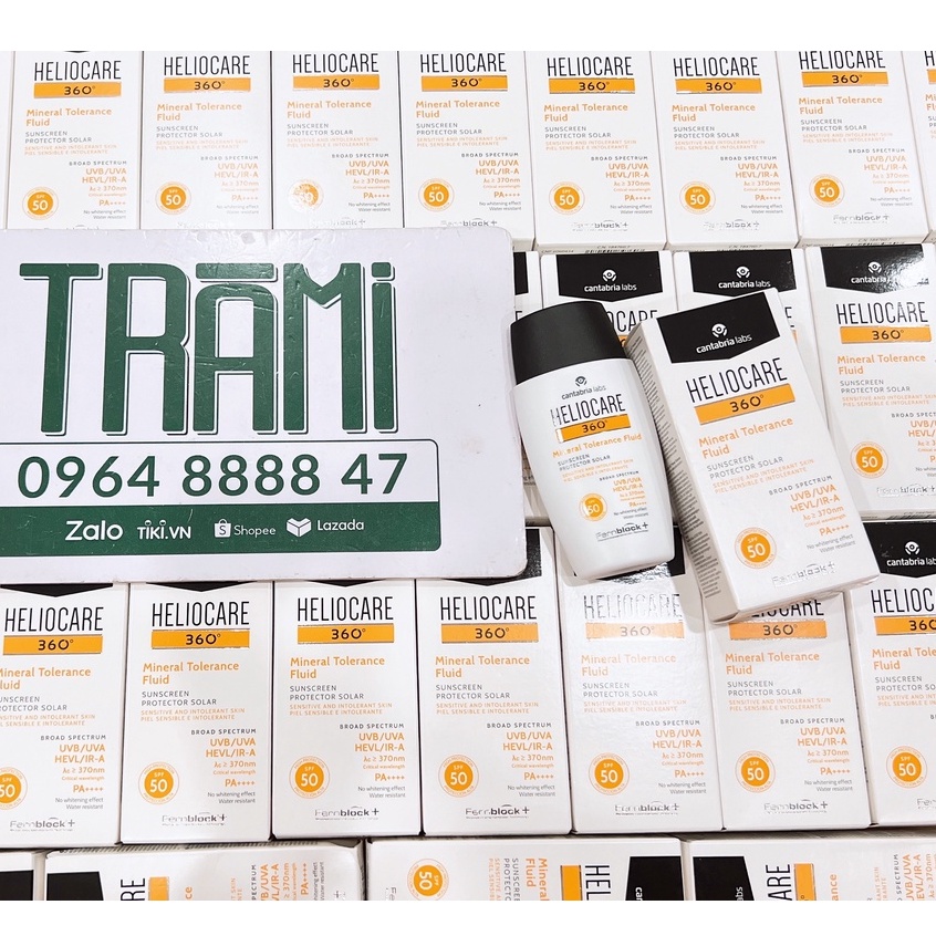 [CHÍNH HÃNG] Kem Chống Nắng Heliocare 360 Protector Solar Mineral Tolerance Fluid SPF 50 - 50ml.