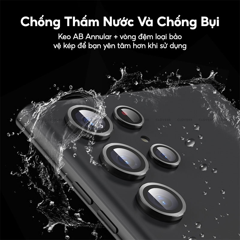 Bộ Vòng Bảo Vệ Camera KUZOOM Siêu Mỏng Lớp Phủ Nano Oleophobic Chống Vân Tay Độ Truyền Sáng Cao Cho Samsung S22 Ultra