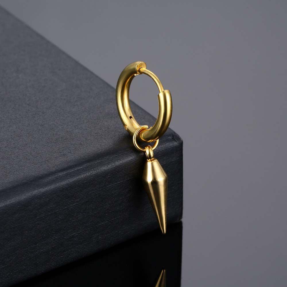 Bông Tai Tròn Bằng Thép Không Gỉ Phong Cách Hip Hop Cổ Điển Cho Nữ