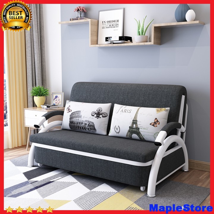 Sofa giường thông minh, giường kiêm ghế sofa tặng kèm 2 gối T147 kích thước 1m28x1m9