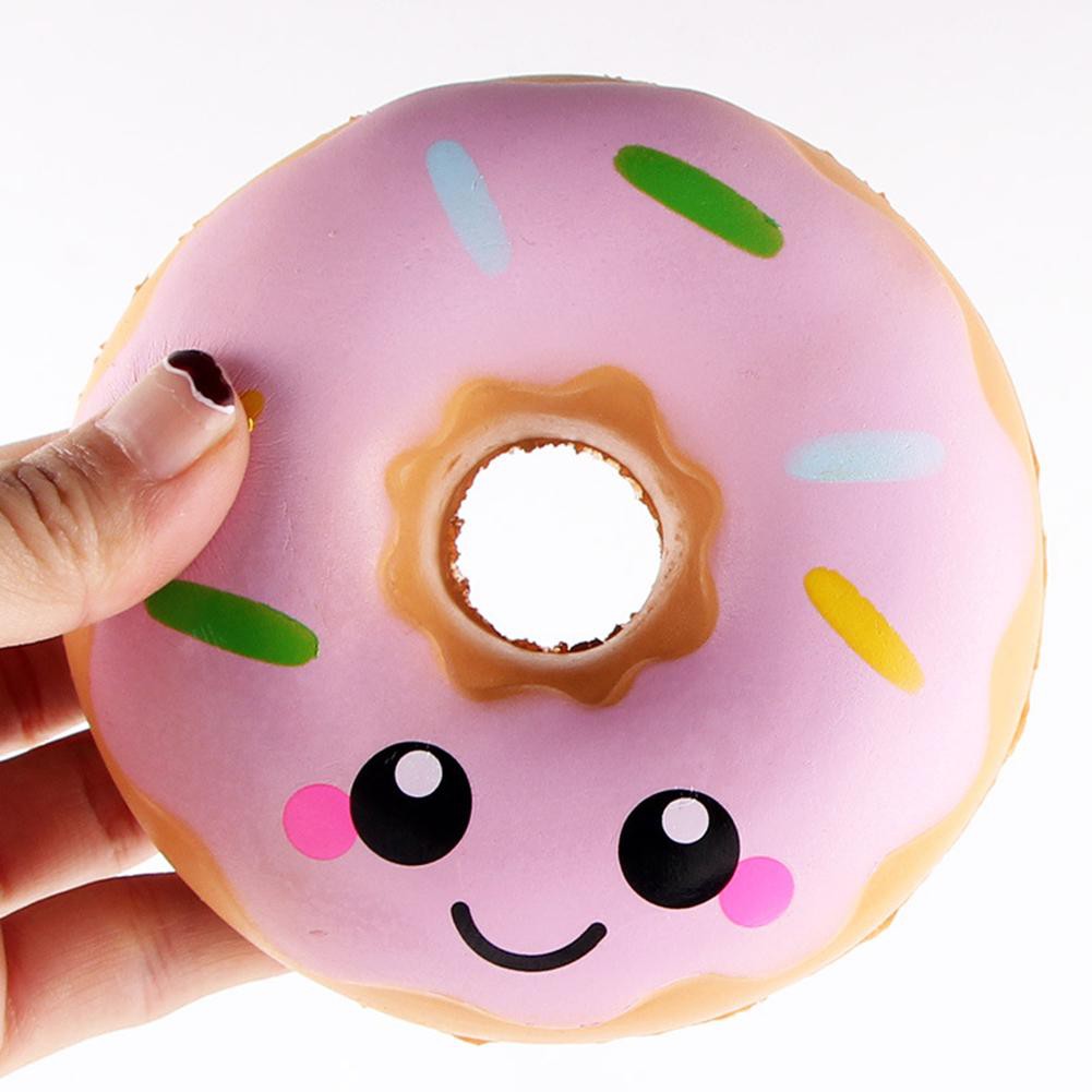 Đồ Chơi Squishy Hình Bánh Donut Mặt Cười Dễ Thương