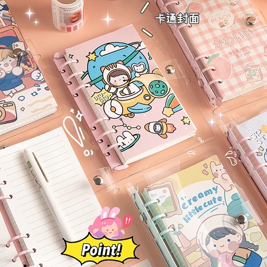 Sổ Tay Khổ A6 Họa Tiết Hoạt Hình Dễ Thương Bắt Mắt