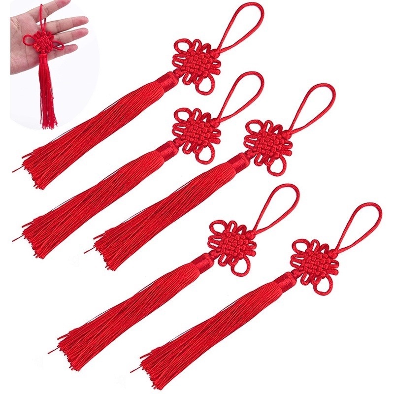 Mặt Dây Chuyền Thắt Nút Thủ Công Tua Rua Tinh Tế Phong Cách Trung Hoa Có Thể Tái Sử Dụng Làm Đồ Trang Trí Cho Năm Mới