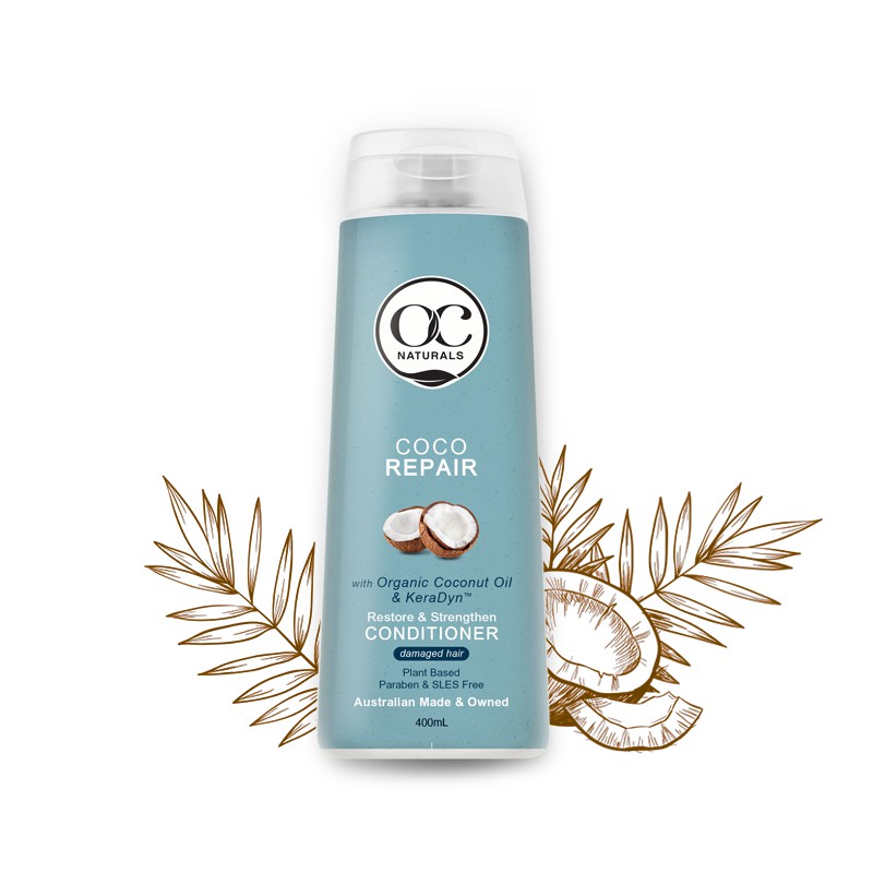 Dầu xả gốc thực vật Úc OC Naturals 400ml, chăm sóc tóc chuyên sâu, bóng mượt, mềm mượt, hư tổn