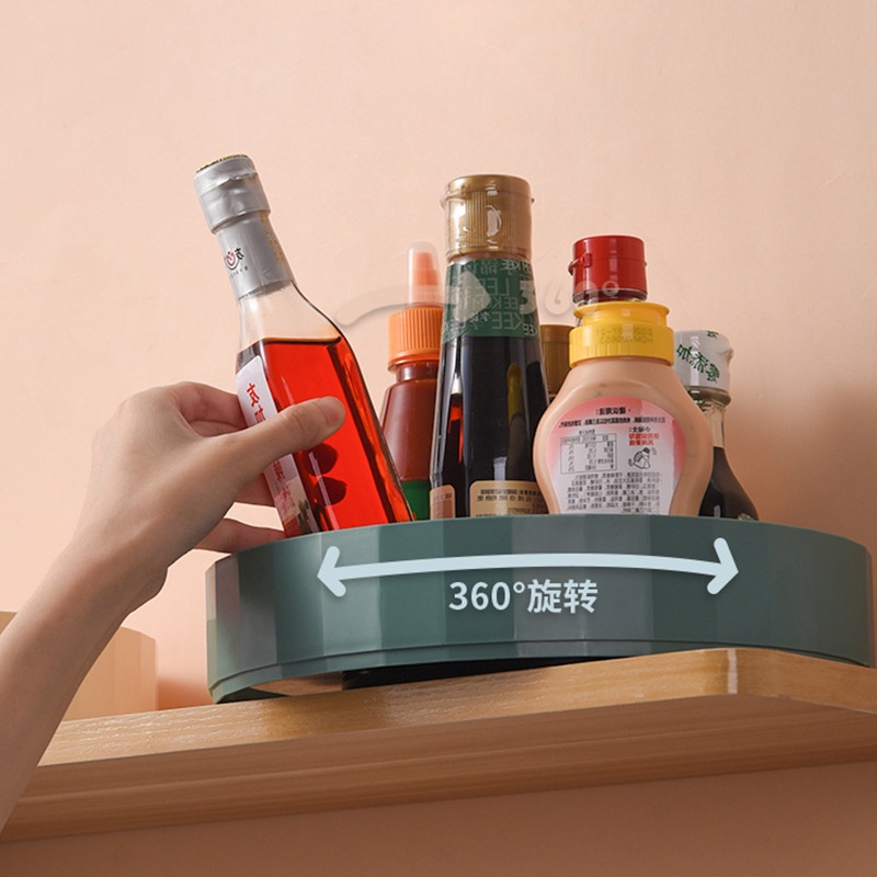 Khay đựng gia vị xoay 360 độ, giá để gia vị, mỹ phẩm, kệ nhà bếp