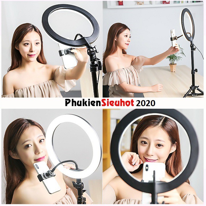 Đèn Livestream Size 26cm 3 Chế Độ Sáng , Đèn Makeup - Đèn Chụp Ảnh 26cm - Kèm Chân Đèn Cao - Bảo Hành 6 Tháng