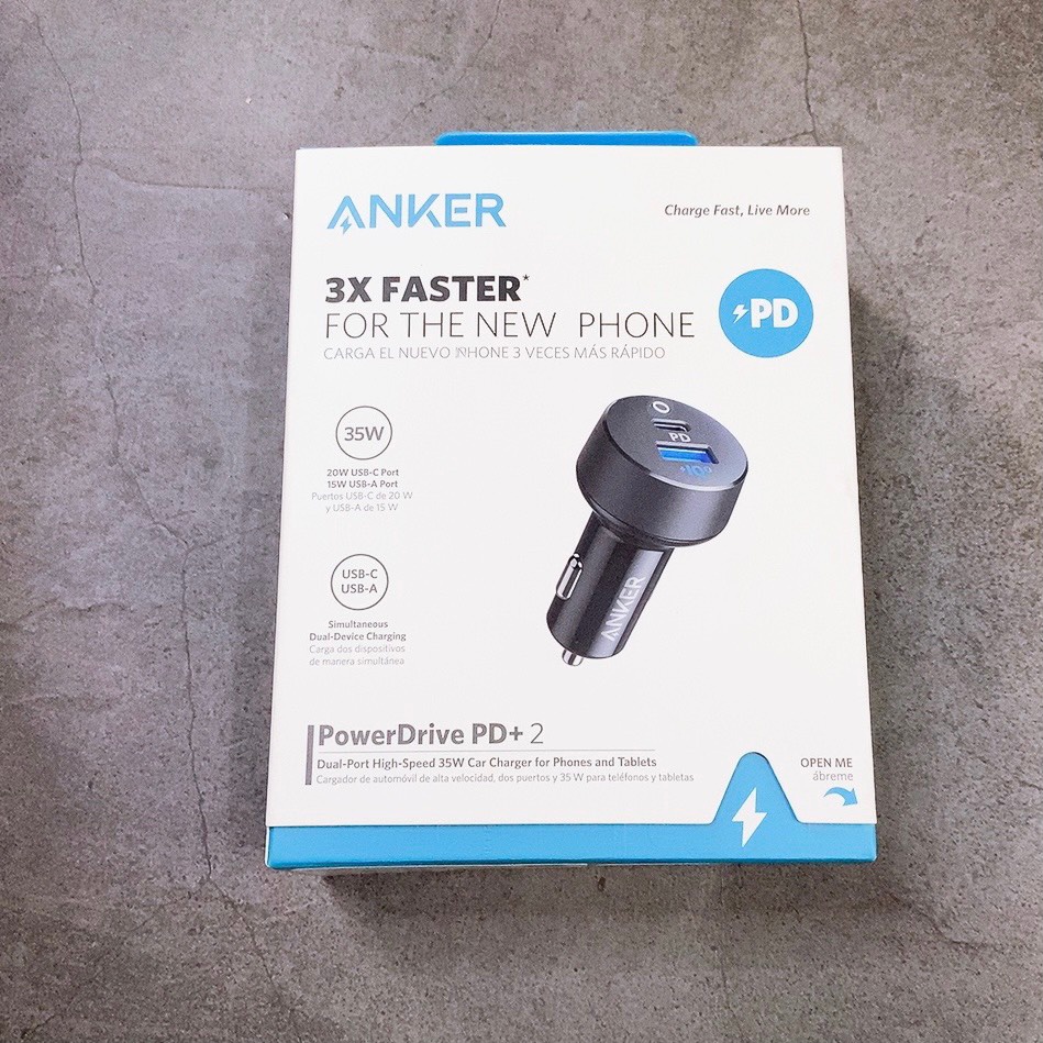 CHÍNH HÃNG  Tẩu sạc nhanh Ô tô Anker 35W PD+2 ( 20W PD +15W ) -  A2732 Xe Hơi OTO
