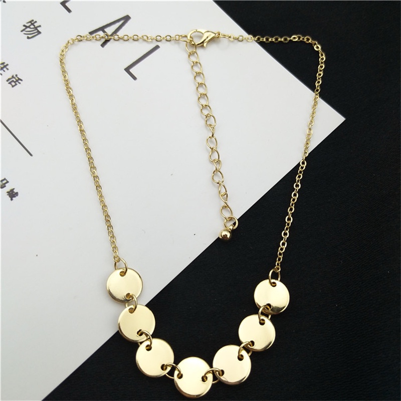 Vòng Cổ Choker Ngắn Đính Đồng Xu Vàng Kim Độc Đáo Thời Trang Cho Nữ F878