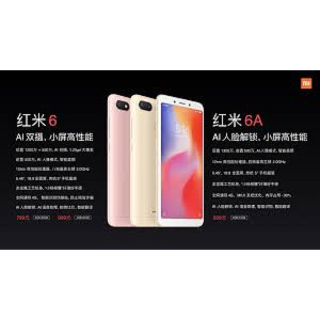 [Mã 66ELHASALE hoàn 7% đơn 500K] điện thoại Xiaomi Redmi 6a 2sim ram 3G rom 32G mới Chính hãng, Có sẵn Tiếng Việt