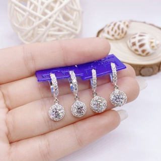 Bông tai khuyên tai bac koj ổ viền đá lủng lẳng
