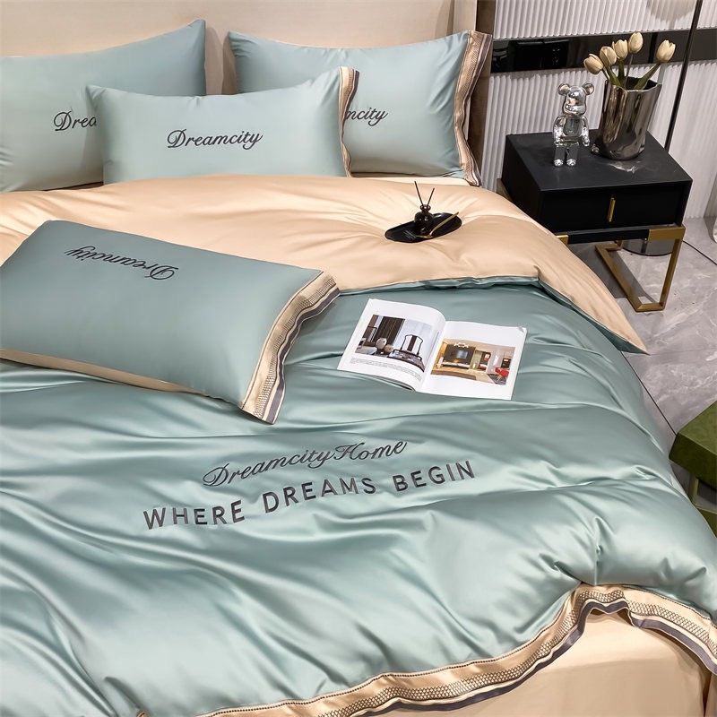 Bộ chăn ga gối phi lụa Dream Home cao cấp sang trọng, ga gối phi lụa bóng mềm mịn thoáng mát màu sắc sang chảnh