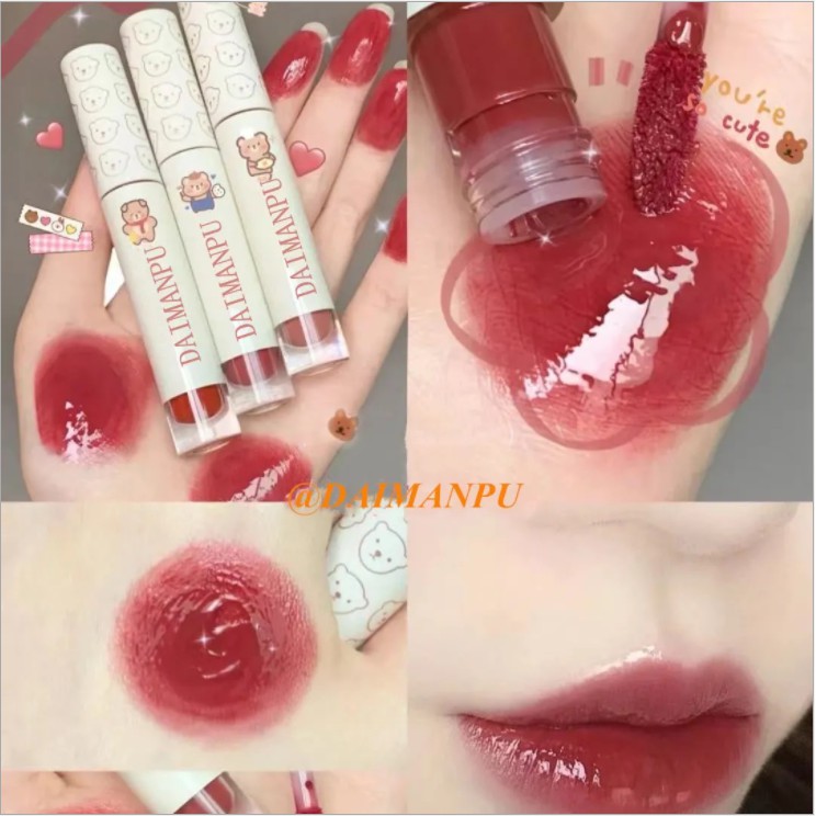 Son Bóng Dưỡng Ẩm Lâu Trôi Thiết Kế Hình Gấu Dễ Thương Daimanpu