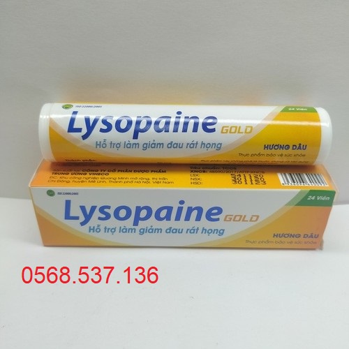 Viên Ngậm Lysopaine Gold Giảm Sưng Đau Rát Họng - Hộp 24 viên