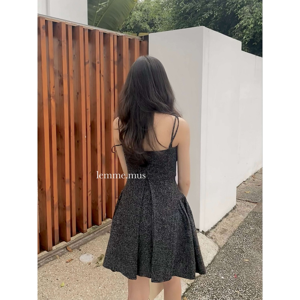 MUS MILA DRESS - Đầm Tiệc Hai Dây Rớt Vai Cúp Ngực Tùng Váy Xếp Li Phồng Xoè