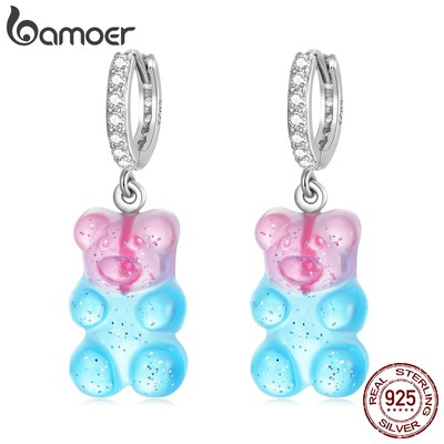 Bamoer Bông Tai Bạc 925 Hình Chú Gấu Đáng Yêu sce1388