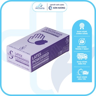 Găng tay cao su y tế có bột,bao tay cao su y tế trắng S Gloves Thái Lan hộp 100 chiếc ƯU ĐIỂM DAI- MỎNG- AN TOÀN