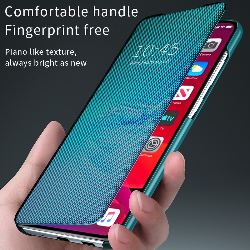 Ốp điện thoại cứng nắp gương gập thông minh dành cho iPhone 11 Pro XS Max XR X 7 8 6 6s Plus