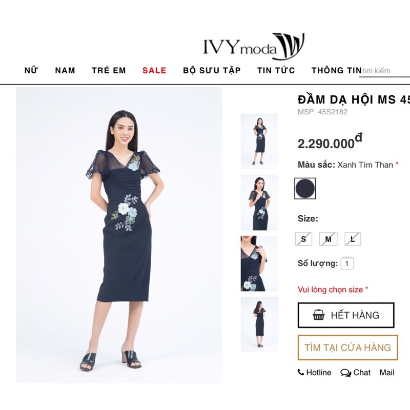 thanh lý đầm dạ hội ivy moda size S