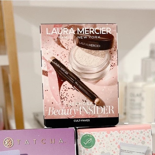 SET TRANG ĐIỂM Laura Mercier MINI - PHẤN BỘT + BÚT KẺ MẮT MAKEUP