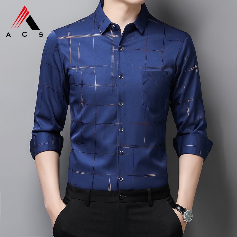 Hàng mới về Áo sơ mi tay dài trang trọng phong cách mới cho nam