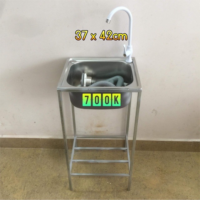 Chậu rửa bát có khung chân Inox 3742KV