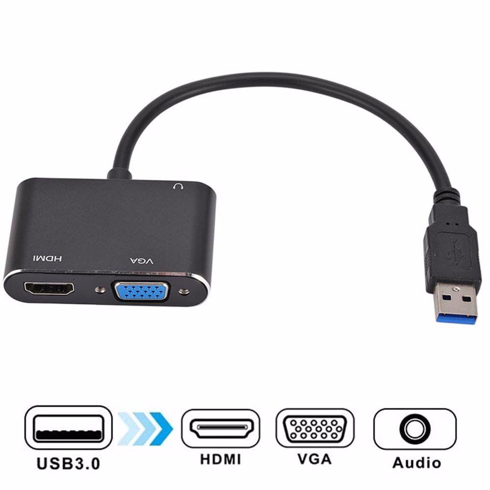 Cáp ChuyểN ĐổI HDMI USB 3.0 Sang VGA 4K HDMI Cho Windows 7 / 8 / 10 OS
