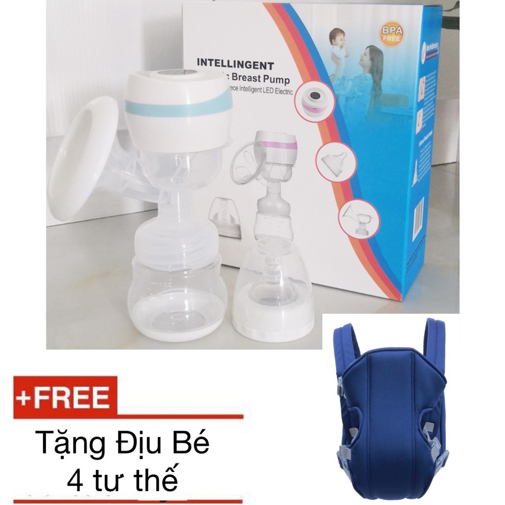 Máy hút sữa điện cao cấp điều chỉnh lực hút Breast Pump tặng địu bé 4 tư thế - HanruiOffical