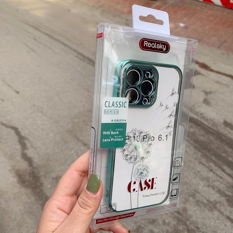 Ốp REALSKY đính đá hoa bồ công anh ip14/ip14 pro/ip14 pro max