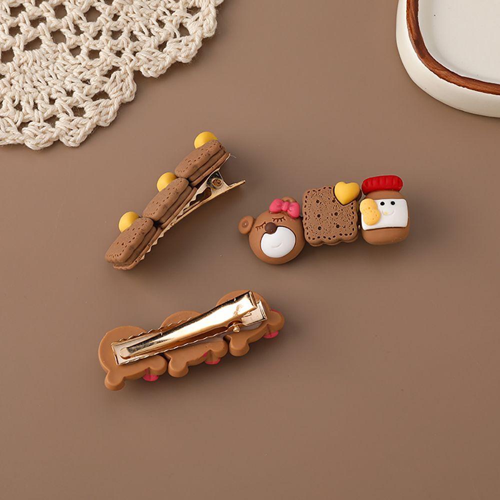 Kẹp Tóc Hình Bánh Quy / Gấu Hoạt Hình Đáng Yêu Cho Nữ VANES1