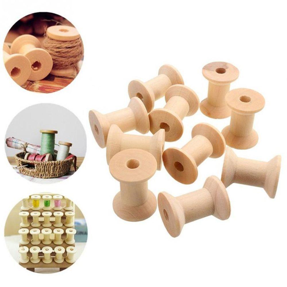 LILYES Cuộn Chỉ Bằng Gỗ Tự Nhiên Màu Sắc Tự Nhiên