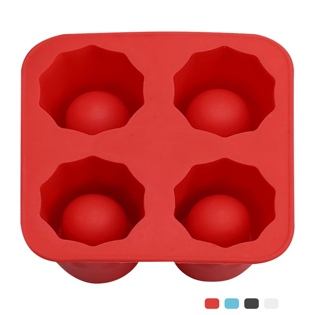 [Coco] Ice Mold 4-Cavity Silicone Ice Cube Tray Portable Flexible Mould Cup Kitchen Utensil Bakeware
