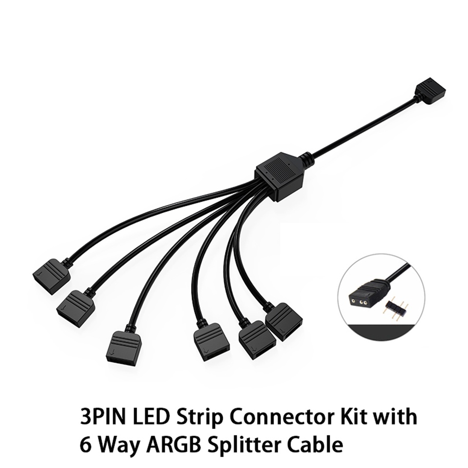 Cáp mở rộng 1/2/3/4 12V 4PIN RGB / 5V 3PIN ARGB Đầu nối dải LED ARGB Đầu nối cáp mở rộng cho CPU / Quạt