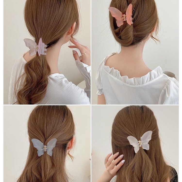Kẹp Tóc Hình Nơ Bằng Nhựa Acrylic Chống Trượt