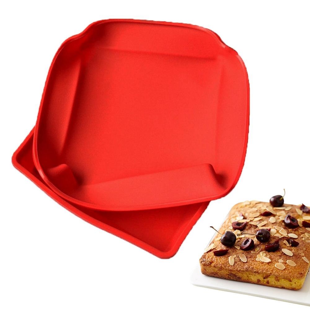 AUGUSTINA Khuôn Silicone Cấp Thực Phẩm Hình Vuông Làm Bánh Pizza DIY