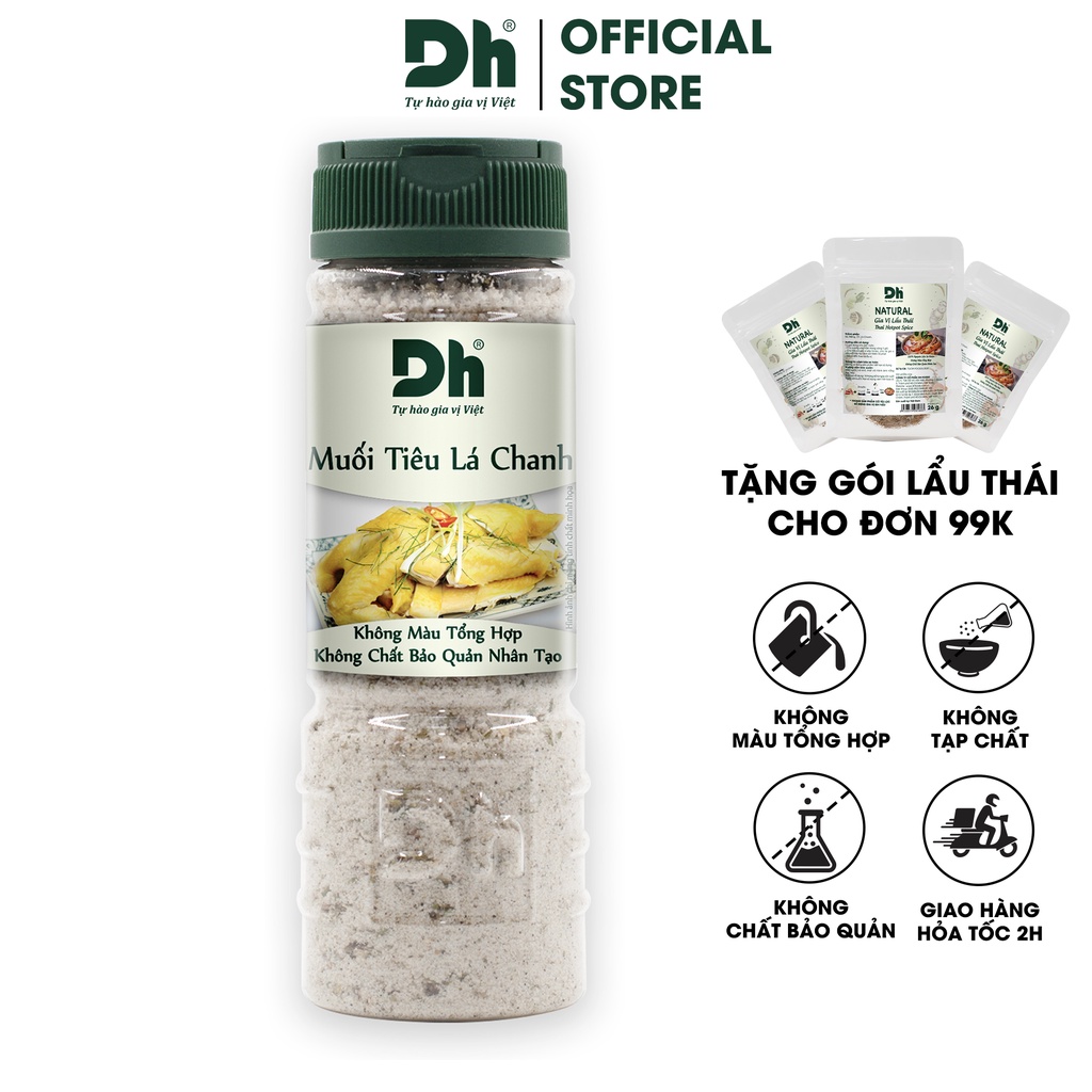 Muối tiêu lá chanh Dh Foods muối chấm tiêu đặc biệt ngon với gà luộc 50gr/120gr