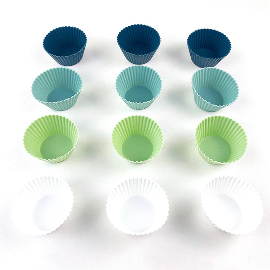 Bộ 12 Khuôn Silicone Nướng Bánh Tái Sử Dụng Được