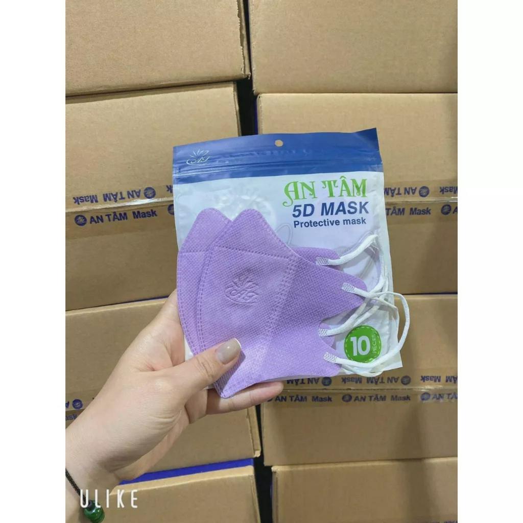 COMBO 10 tui Zip 100 CÁI 5D Mask Khẩu trang An Tam  kháng khuẩn