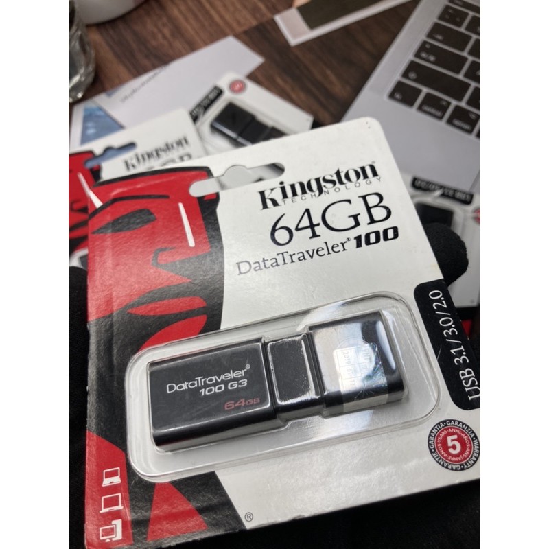 6️⃣4️⃣ USB Kingston DT100G3 64GB nắp trượt tốc độ upto 100MB/s | BigBuy360 - bigbuy360.vn