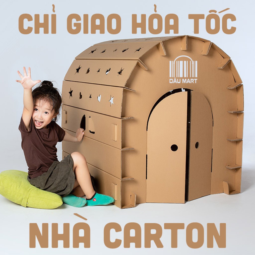 Ngôi Nhà giấy carton lắp ráp cho bé - Nhà lắp ghép thông minh bằng bìa giấy,  Sáng Tạo và An Toàn