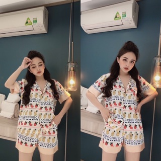 Bộ Lụa Cộc Mặc Nhà Sang Chảnh💋free ship💋 ảnh thật