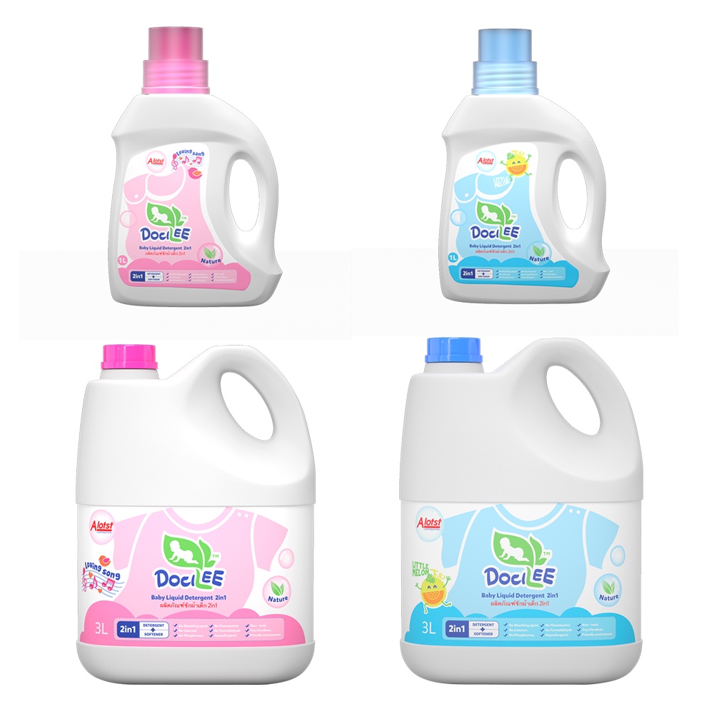 Dung Dịch Giặt Xả Quần Áo Trẻ Em 2in1 DOCILEE Chai 1L/ 3L Chính Hãng