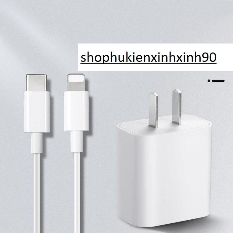 Sạc nhanh IP/tablet táo 20W PD Củ + cáp sạc nhanh Type-C to hỗ trợ IP5 6 7 8 X 11 12 13 pro max